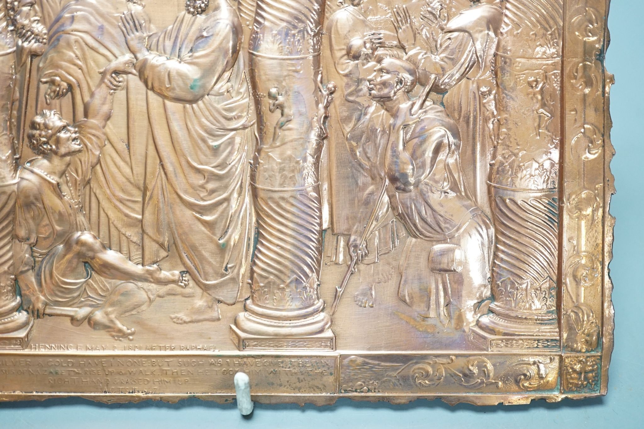 After Henning, an electrotype copper plaque, inscribed, 26.5 cms wide x 28 cms high.